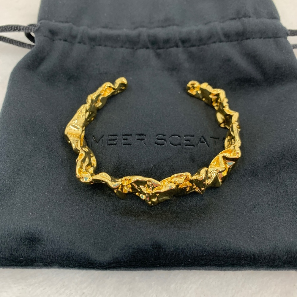 Amber Sceats Textured 24k Gold Plated Brass Emery Cuff - Picture 3 of 8